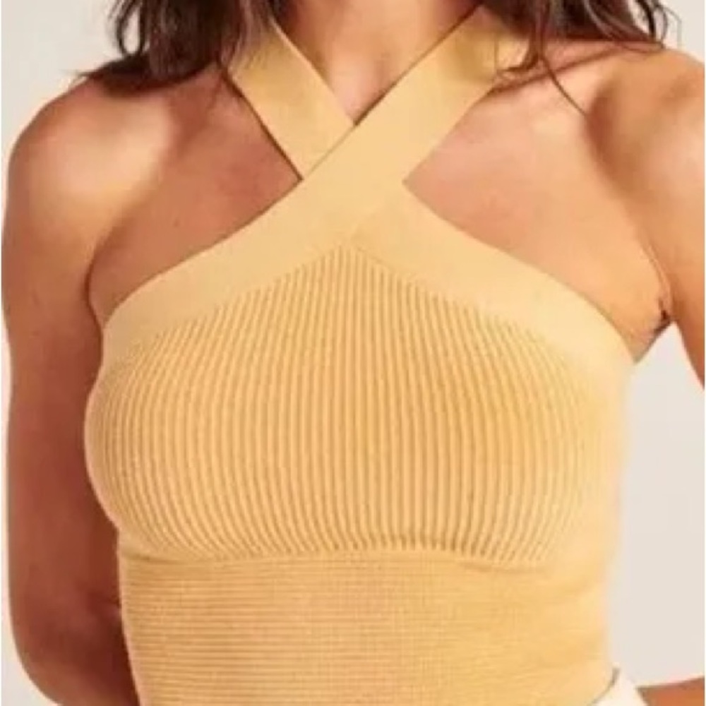 Abercrombie & Fitch Yellow Ribbed Tank Top